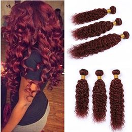 Wet and Wavy Human Hair Bundles Burgundy Red Peruvian Virgin Hair Weaves Pure 99J Wine Red Water Wave Human Hair Extensions 3Bundles Lot