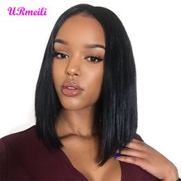 Short Bob Wigs Straight ombre human hair lace front wigs For Women Peruvian Remy Human Hair 613 blonde Lace Front Wigs Natural Colour