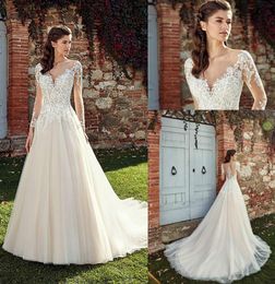 New Modest Wedding Dresses Vintage Simple Short Capped Sleeves Scoop Wedding Gowns A-Line Back Zipper With Bow Custom Made Peplum Bridal