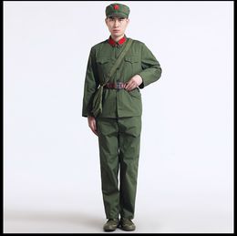 Korea War China Air Force Old Army Uniform Vietnam War Soldiers suits stage performance nostalgia Costume Red Guard Clothing