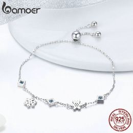 Wholesale- Silver Winter Snowflake Women Bracelets Chain Link Bracelet Silver Jewellery Anniversary birthday Gift