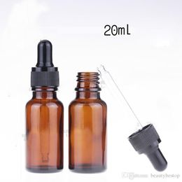 Fast Delivery E liquid E Cig Amber Glass Dropper Bottles 20ml Empty Glass Cosmetic Bottles With Pipette