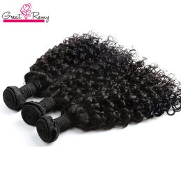 Olada de agua Extensión de cabello brasileño Big Curly 100% sin procesar Virgin Human Hair Bundle 3 piezas/lote Medido de cabello oceánico coloreable Greatremio de 8-34 pulgadas Venta