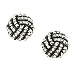 2018softballsunny sports football soccer basketball volleyball baseball softball yellow crystal bingbing earrings studs