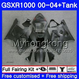 Matte black top+Tank For SUZUKI GSX R1000 GSXR1000 2000 2001 2002 2003 2004 299HM.50 GSXR-1000 K2 GSX-R1000 K3 GSXR 1000 01 02 03 04 Fairing