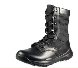 Men's Waterproof Tactical Boots Military Boots Breathable Lightweight Combat Boots Male High-top Outdoor Leather