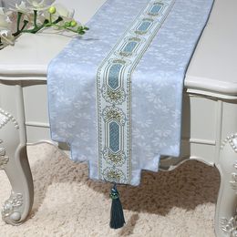 New European style Decoration Table Runner Chinese living room Rectangle Tea Table Cloth Dining Table Mat Protection Pads 120x33 cm