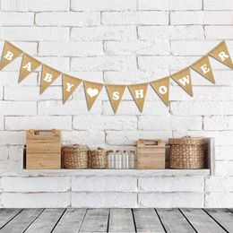 Triangle Pull Flag Burlap Flags Party Decoration Supplies Love Baby Shower Happy Birthday Boy Girl Hot Sales Creative 6dfC1