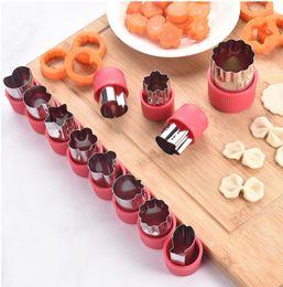 Stainless Steel Puzzle Fruit Vegetable Cutter 12pcs/Set Kitchen Tools Mold Flower Shape Cookie Fondant Pastry Mould Accessories