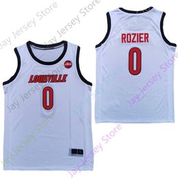 2020 New Louisville College Basketball Jersey NCAA 0 Rozier White All Stitched and Embroidery Men Youth Size