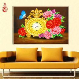 DIY Partial 5D Diamond Embroidery The Rose Watch Round Diamond Painting Cross Stitch Kits Diamond Mosaic Home Decoration