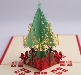 3D Christmas Card Gift Christmas Tree Birthday Blessing Business Card Invitation GB669