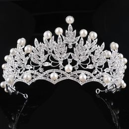 Fashion Wedding Bridal Tiaras Crowns Faux Pearls Rhinestone Bride Headpieces Jewelry Party Crown High Quality Hair Accessories340i