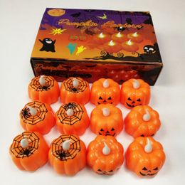 Pumpkin Flameless Candles LED Tea Light Small Battery Operated Tealights for Halloween Home KTV Party Decor