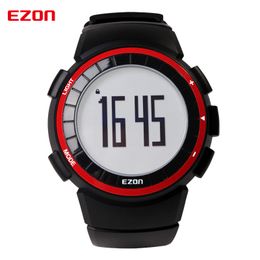 Calorias Ezon T029 Homens Sports Watch pedômetro Chronograph Moda Aptidão ao ar livre Relógios 50M impermeáveis ​​de pulso digitais