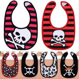 Baby Bibs Skull Infant Burp Cloths Cotton Newborn Bibs Waterproof Kids Bandanas Trendy Baby Clothing 10 Designs Optional Wholesale DHW2855