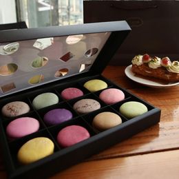 Open Window 12 Macaron Box Bakery Box for Biscuits Cookie Mooncake Packaging Paper Boxes Free Shipping LX1751