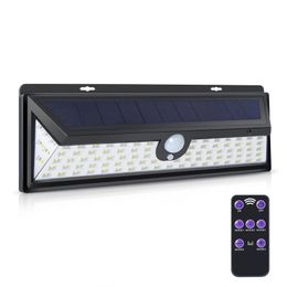 Edison2011 Solar Light 92 LEDs Sensor Motion Wall Lights with Remote Control PIR Alarm Solar Lamp for Garden Outdoor Lighting