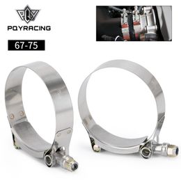 PQY - (2PCS/LOT) CLAMPS 2.5" (67-75)STAINLESS SILICONE TURBO HOSE COUPLER T BOLT CLAMP KIT HIGH QUALITY SS304 PQY5252