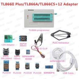 Freeshipping 100% Original Minipro TL866ii Plus TL866A TL866CS + 12 Adapters EEPROM Universal Bios USB programmer