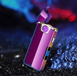 Newest Upgrade Zinc Alloy Innovative Rotate Rotating ARC USB Charging Touch Lighter Portable For Cigarette Tobacco Herb Smoking