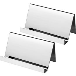 Stainless Steel Business Cards Holders Desktop Card Display Business Card Rack Organiser
