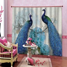 European Luxury Curtains peacock Curtain Living Room The Living Room Bedroom Drapes Blackout Curtain For Window