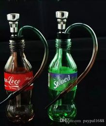 Coke Sprite Water Hood Glass Bongs Accessories   , Glass Smoking Pipes Colourful mini multi-colors Hand Pipes Best Spoon glas