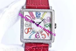 -Maestro Plaza GF 6002 Mujer manera de las mujeres del diamante del reloj CNC acero inoxidable 316L de reloj de cuarzo suizo escala de color Zafiro Movimiento Dial