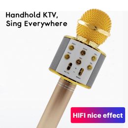 Microphone Professional Bluetooth Wireless Microphone Speaker Handheld Microphone Karaoke Mic Micro Singing Microfone sem fio
