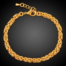 Braccialetto a catena di collegamenti cubani estate bracciale magnificamente gioiello per uomini/donne oro/platino placcati da uomo braccialetti maschili semplici