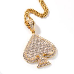 NEW Arrivals Gold Silver Color Full CZ Stone Heart Pendant Necklace Charms Jewelry Gifts for Men Women