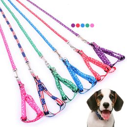 10 Colours Dog Collars Pet Harness Leashes Nylon Printed Adjustable Pet Dog Collar Puppy Cat Animals Accessories Pet Necklace Rope