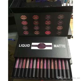 New Liquid Lip gloss kit Matte Lipstick Lip Gloss set Waterproof Long Lasting Colourful set 16colors free DHL