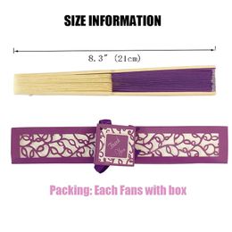 50PCS Wedding Party Supplies Customised Fabric Silk Hand Foldable Fan Custom Printing Name&Date Bamboo Gift Fans