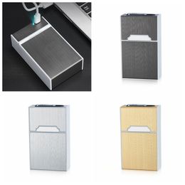 Newest Nice Colourful USB Lighter Cigarette Cases Shell Casing Storage Box Aluminium Plastic Exclusive Design Portable Magnet Switch Hot Cake