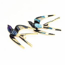 Stunning Crystals Lovely Swallow Brooch High Quality Factory Direct Sale Cute Bird Broach Pin Pretty Gift Clothes Jewelry