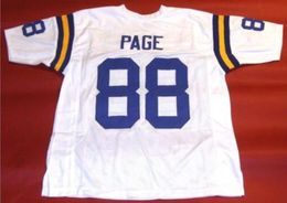 Custom Men Youth women Vintage CUSTOM #88 ALAN PAGE WHITE Football Jersey size s-5XL or custom any name or number jersey