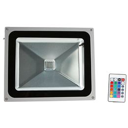 Floodlights Colour Changing LED Waterproof IP68 50W RGB Aluminium Alloy Flood Light IP65 Remote Control Grey