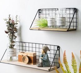 Nordic creative personality wall room ins wind decoration wrought iron shelf bedroom bedroom storage small ornaments
