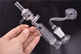 Newest design Dab oil rig 14mm mini spiral Recycler Percolator Hookahs glass water pipes with two style bowl