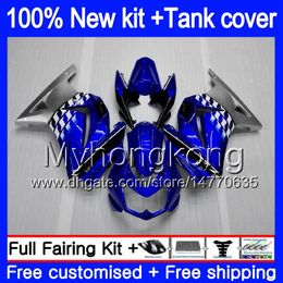 +Tank For KAWASAKI EX-250 ZX250R 2008 2009 2010 2011 2012 Blue silvery 201MY.39 EX250 ZX 250R EX 250 ZX-250R EX250R 08 09 10 11 12 Fairing