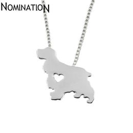 Fashion-Cocker Spaniel dog necklace animal pendant Jewellery Silver/gold Colours plated