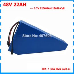 48V 22AH triangle ebike battery 1000W lithium battery 48V with bag use 3.7V 2200mah cell 30A / 50A BMS 2A / 5A Charger