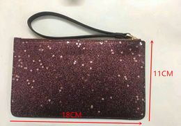 NEW shining glitter sparkle coin purses designer Women Wallets Wristlet stars brand designer clutch bags zipper pu design luxury bag factory