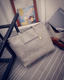 Designer-- women bag 2016 fashion women leather handbag brief shoulder bags gray /black large capacity luxury handbags women bags designer