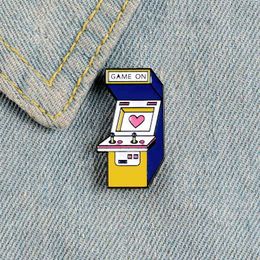 Game machine enamel pin Video games badge pink heart brooch Cartoon Rocker Love Clothes backpack bag Lapel pin jewelry gift for kid