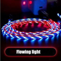 LED Flowing Flashing Visible Cable USB C Type-C Charger Cables 1M 3FT Data Sync Type C Cord Lead for Samsung S7 S6 edge HTC