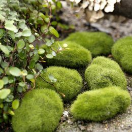 Miniature 1pc Stone Moss Garden Craft Fairy Bonsai Plant Decor Marimo Stone Artificial Moss Foam Stone Green Plant