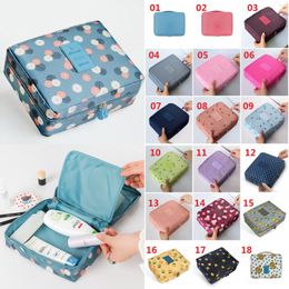 Borsa per trucco uomo donna stampata a fiori Borsa per cosmetici in nylon Custodia per bellezza Organizer per cosmetici Kit di borse da toilette Custodia da viaggio per riporre oggetti